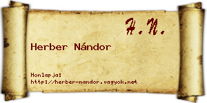 Herber Nándor névjegykártya